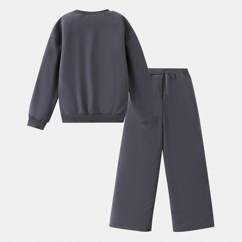 Clothes Tracksuit Set Sweatshirt & Wide Leg Pants with Heart Print Casual Outfit