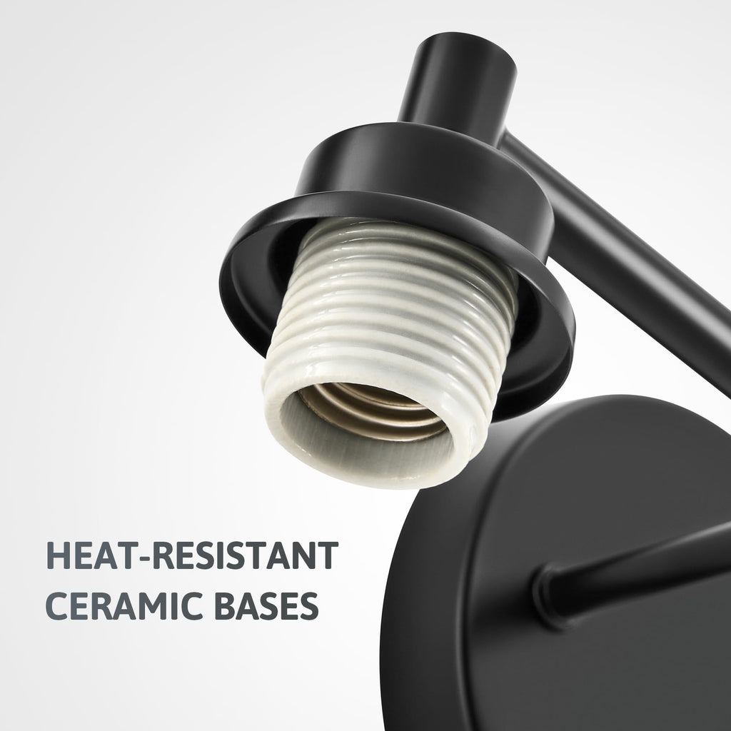 4 Light Bathroom Vanity Light Fixtures, Black Finish