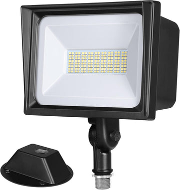 65W Outdoor LED Flood Light, IP65 Waterproof 6670LM 5000K, Black | Knuckle Mount, Super Bright, Security Flood Light