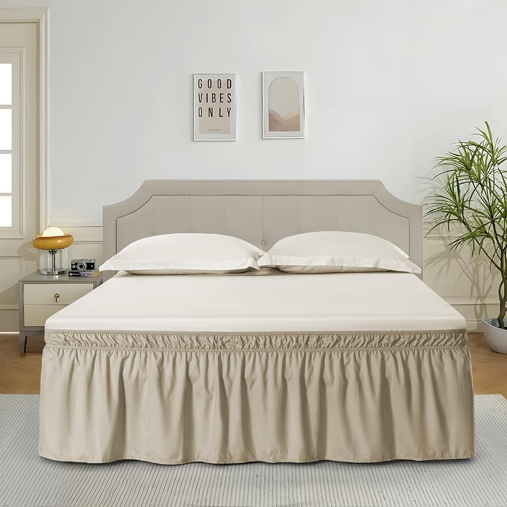Taupe Wrap Around Bed Skirt, 18" Drop