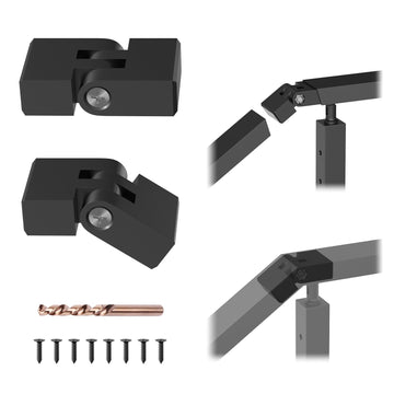 Flat Handrail Accessories, 2 Pack Vertical Pivot Connector, 180° Adjustable Handrail Connector Fitting for Top