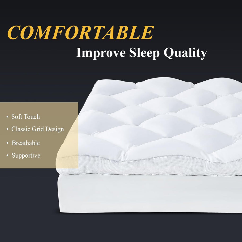 3 Inch Full Mattress Topper, Ultra Thick and Fluffy Supportive Memory Foam Mattress Topper for Body Pain, Mattress