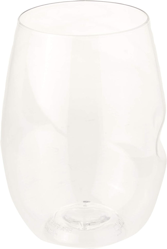 Unbreakable Plastic Wine Glasses - Stemless Shatterproof Tritan Glassware, Fancy Cups That Look Like Glass, 16oz, Set