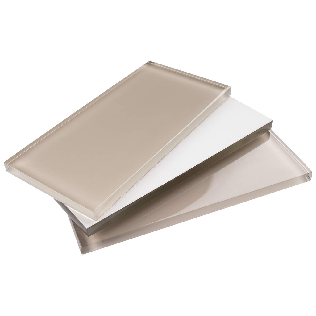 3x6 Beige Glass Subway Tile -Kitchen and Bath Backsplash Wall Tile (80pcs=10sqt)