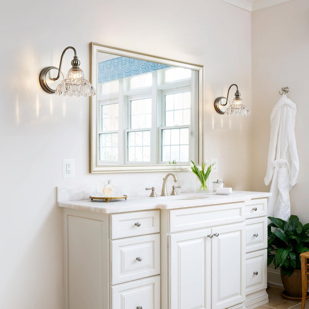 Brushed Nickel Wall Sconces Bathroom Wall Light Fixtures Modern Vanity Lights Bedroom