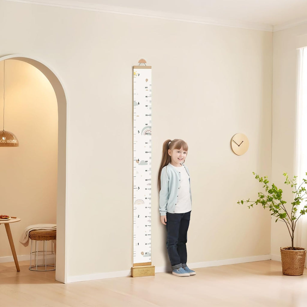 Growth Chart for Wall 7 Ft Height Chart with Keepsake Box & Hook Waterproof Canvas Measure Wall Ruler Removable