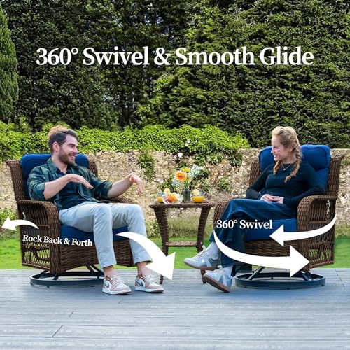 4-Piece Wicker Outdoor Patio Furniture Set for Backyard, Garden & Porch