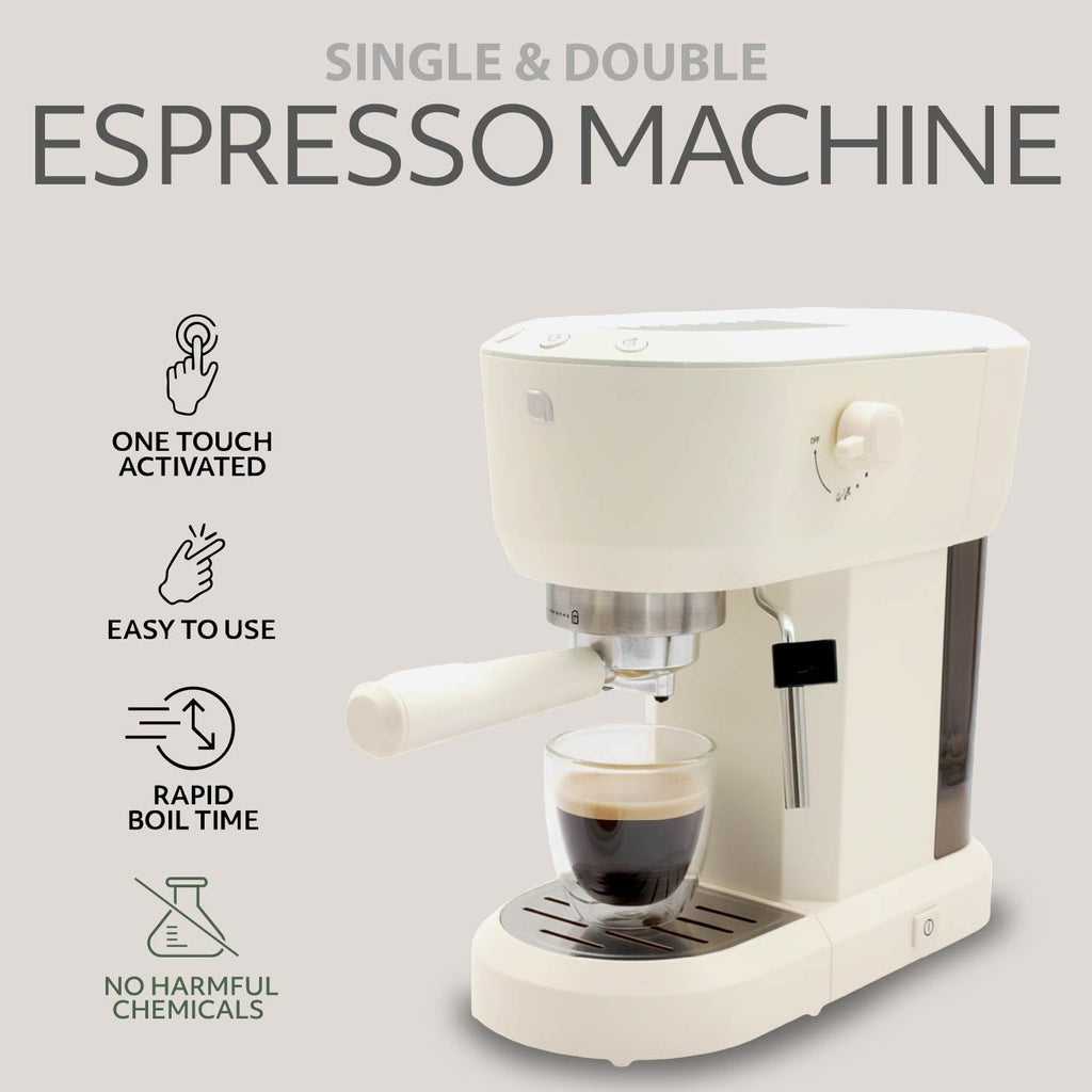 Eco Series Espresso Machine with Milk Frother & Built-In Tamper, 15 Bar Coffee Maker with Hot Water Dispenser, 40oz