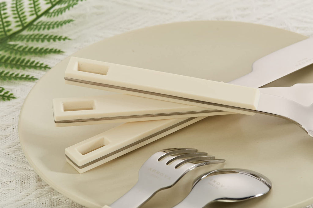 Silverware Set 20 Pieces Stainless Steel Cutlery Color Block Handle Modern Style Flatware - 4 x Dinner Knife; 4 x