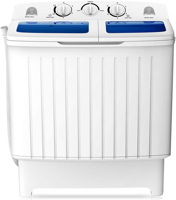 Portable Washing Machine, Twin Tub 20 Lbs Capacity, Compact Laundry Washer(12 Lbs) and Spinner(8 Lbs), Durable Design