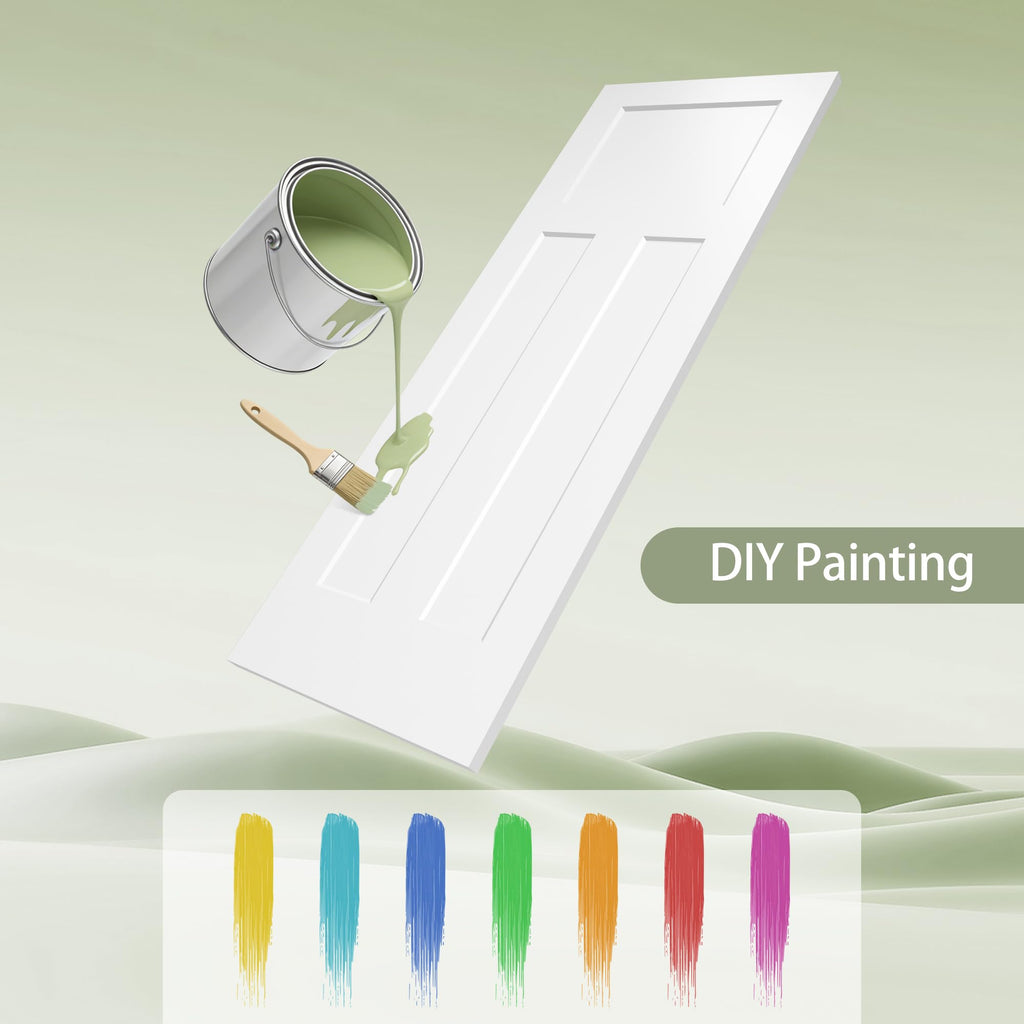 30x80 in T Shaped 3-Panel Smooth White Primed Interior Door Slab