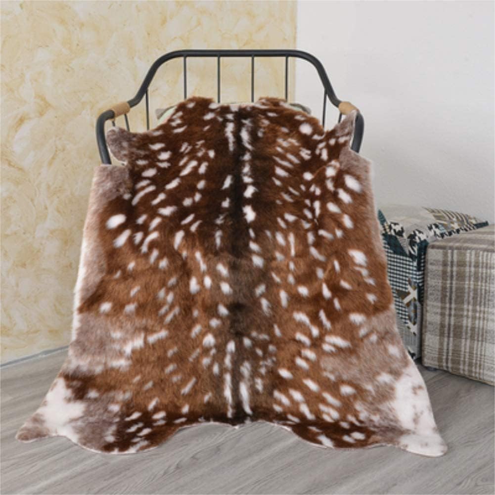 Faux Fur Deer Hide Rug, Soft Washable 35.4x41.3in