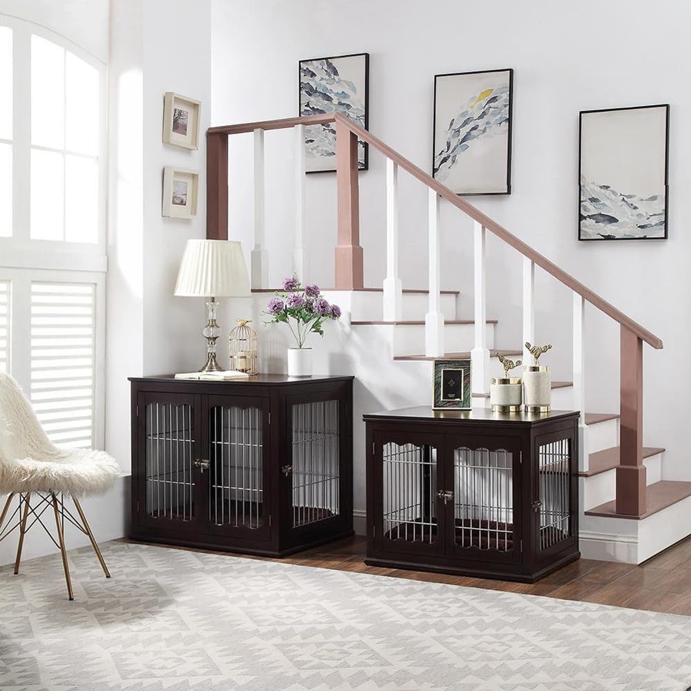 Furniture Style Dog Crate End Table with Cushion