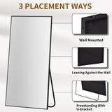 Large Full Length Mirror 78" x 35" - Shatterproof Huge Floor Full Body Mirror with Metal Frame, Freestanding, Wall