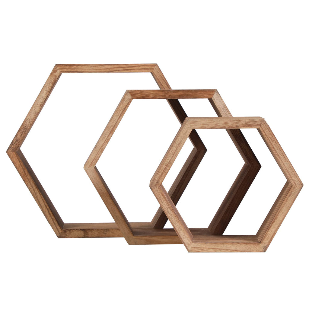 Hexagon Shelves, Floating Wall Shelf, Honeycomb Octagon Cube Shelves Wood
