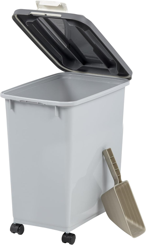 USA Dog Food Storage Container, Up to 30 lbs, Gray/Dark Gray