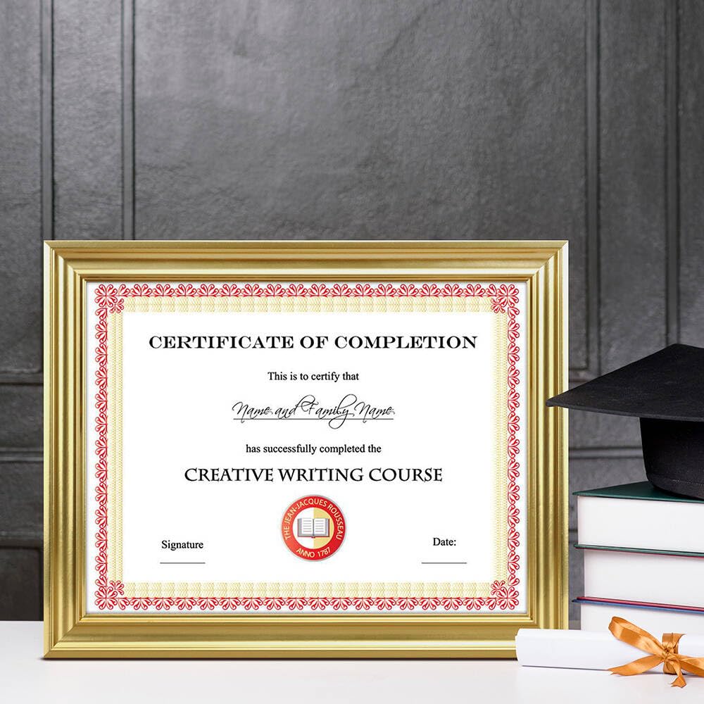 8.5x11 Diploma Document frames, Real Glass Fronts, 4 Pack Gold Certificate Frames for Wall Or Tabletop Display, Diploma