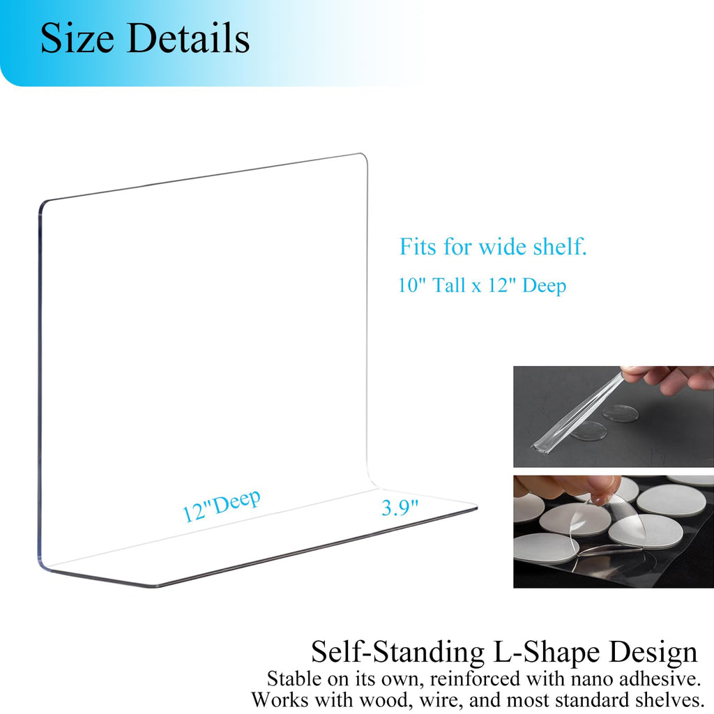 Clear Acrylic Shelf Dividers Closet Organizers for Organization Enthusiasts