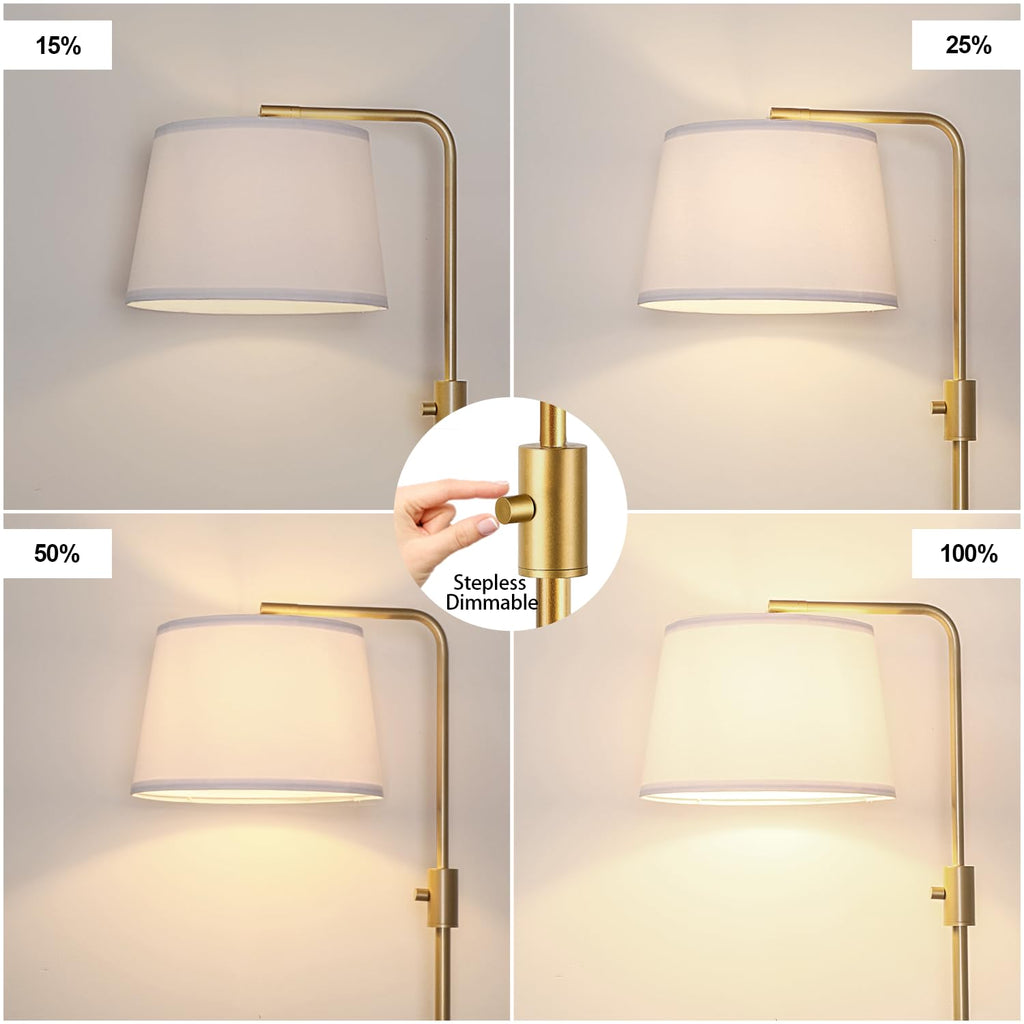 Dimmable Floor Lamp, 1000 Lumens LED Edison Bulb Included, Arc Floor Lamps Modern Standing Lamp with Shade