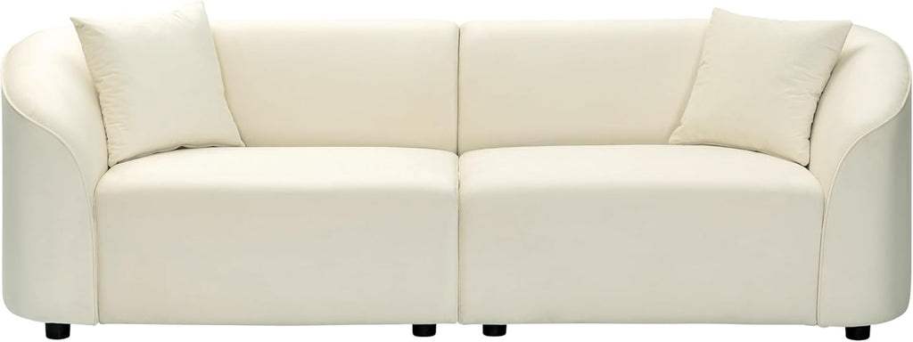 87.50" Velvet Curved Oversized 2 Seater Sofa, Upholstered Couch Chair, Soft Seating Lounge Sofa