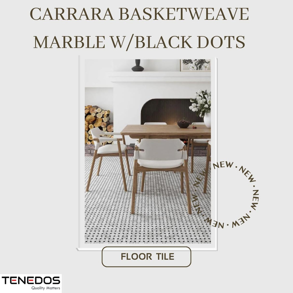Bianco Carrara Basketweave Marble Mosaic Tile