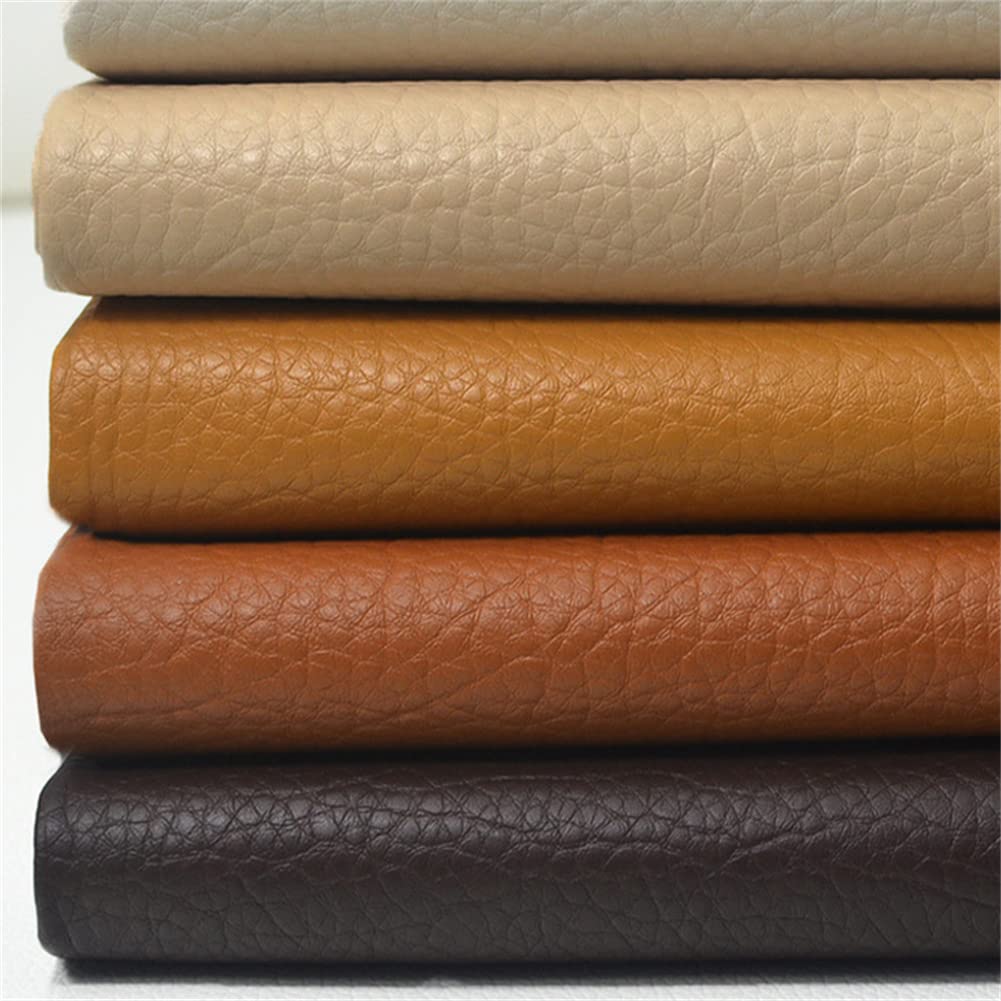 Faux Leather Material 2 Yards 54" x 72" Soft Solid Color Synthetic PU Fabric 0.7 mm Thick for Upholstery Leather