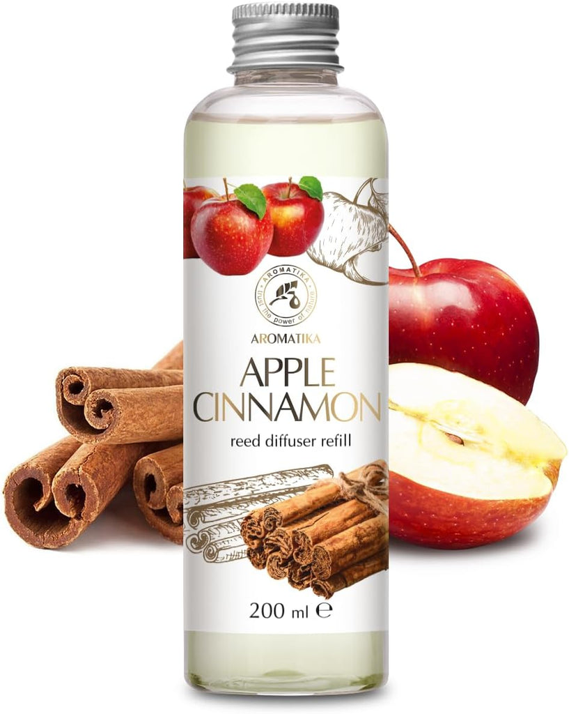 Reed Diffuser Refill Apple-Cinnamon 6.8Fl Oz - Room Fragrance with Cinnamon Essential Oil - Home Fragrance - Air - Set of 68