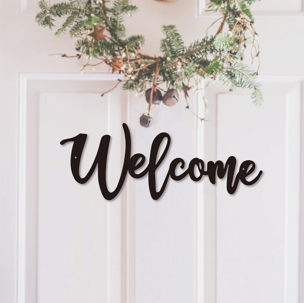 Welcome Metal Sign, Welcome Wall Decor, Welcome Signs Wall Art, Welcome Cutout Letters Hanging Decor