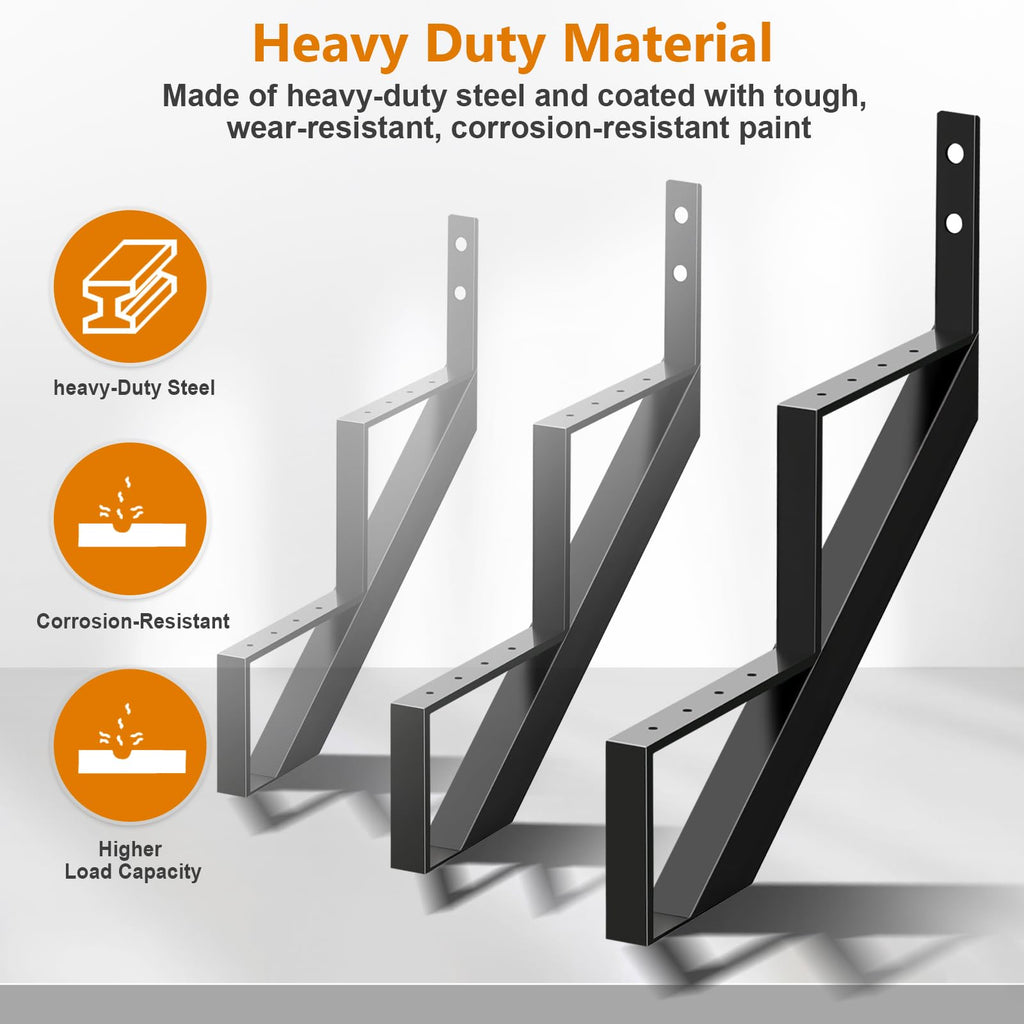 Steel Stair Riser 2 Step, 19.5" H Metal Stair Stringers for Deck