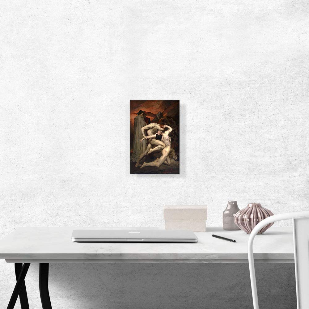 Dante And Virgil In Hell 1850 Canvas Art Print Stretched Framed Painting Picture Poster Giclee Wall Decor by