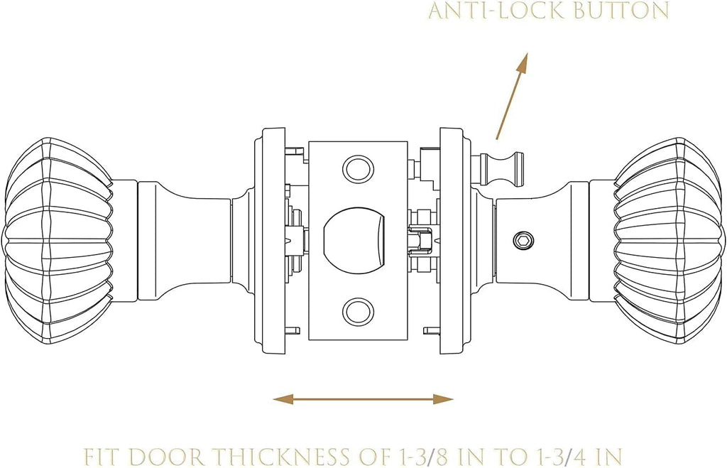 Glass Door Knobs Interior with Lock, Satin Nickel Door Handles, Crystal Door Knobs with Lock(Satin Nickel, Privacy)