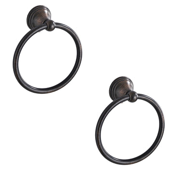 Towel Ring, Oil Rubbed Bronze Hand Towel Holder 2 Pack, Bathroom Accessories and Towel Racks Wall