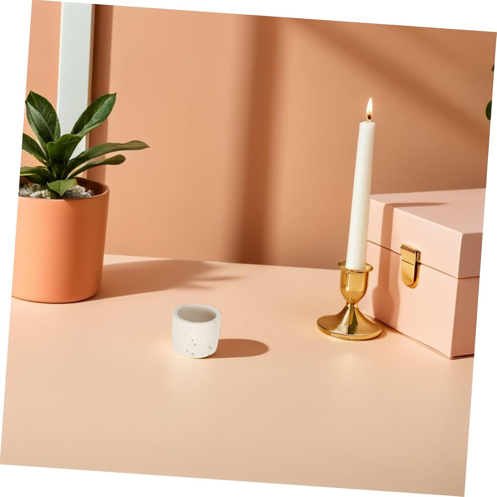 Concrete Match Holder Jar for Fireplace Candles - Minimalist Cement Matchstick Storage Container - Modern Tabletop