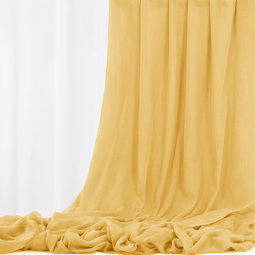 Gold Wedding Gauze Cheesecloth Fabric, 10 Yard Cheesecloth Arch Draping Ceiling Drape Table Runner Fabric, Gold DIY