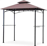 Four Seasons Courtyard BBQ Grill Gazebo with LED Lights, 2 Glass Shelves