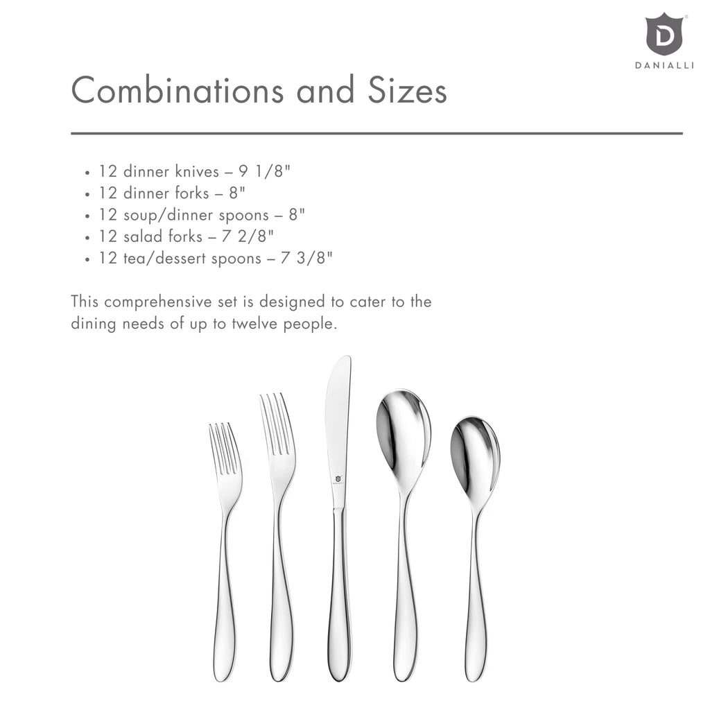 Matte Silverware Set for 12, 18/10 (60-Piece, Marettimo)