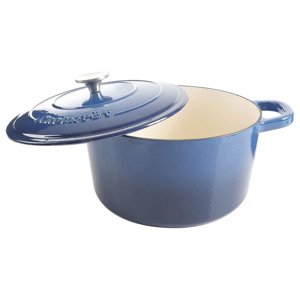 Artisan 7-Quart Round Enameled Cast Iron Dutch Oven - Sapphire Blue, Durable Heavy-Duty Cookware for Slow Cooking