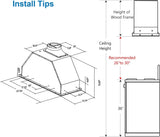 30 Inch Stainless Steel Under Cabinet Range Hood 900 CFM 4 Speed Touch & Remote Control Baffle Filters, Convertible Ducted/Ductless