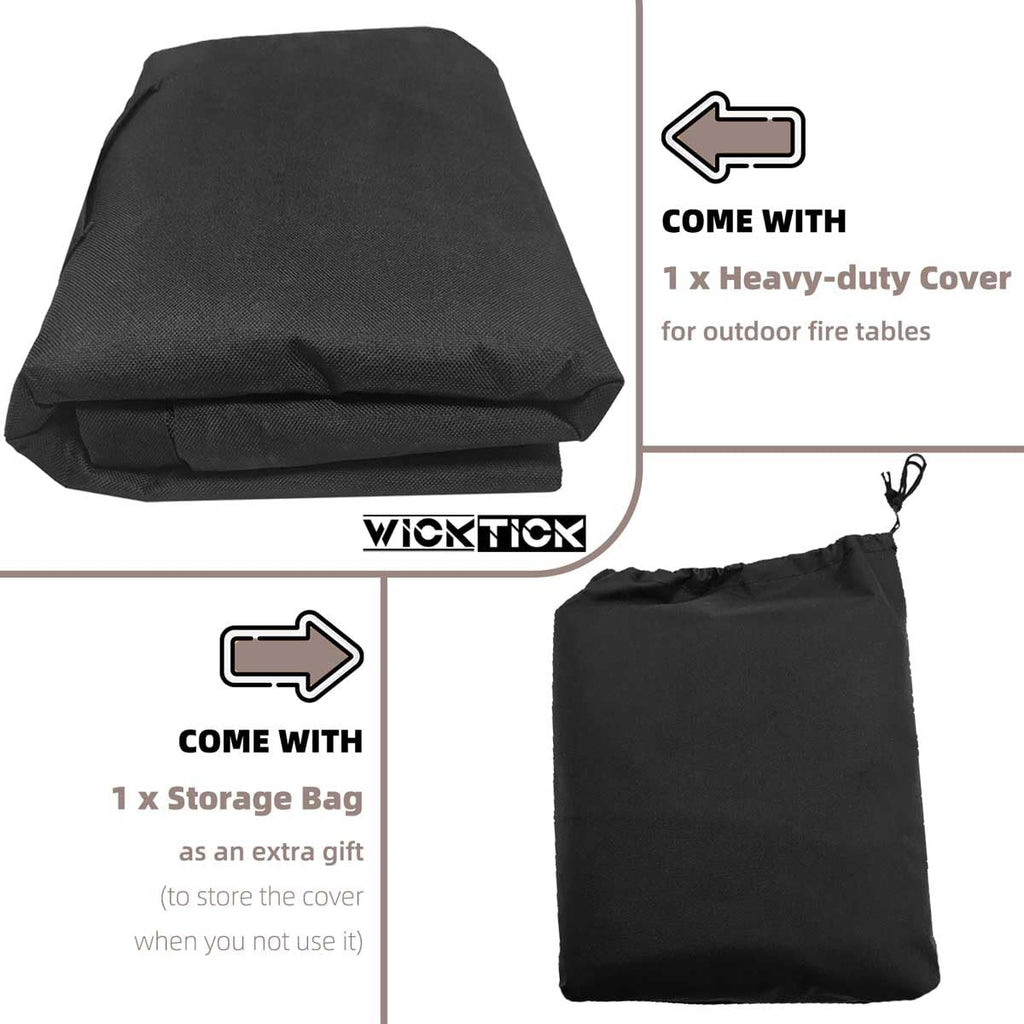 Rectangular Fire Pit Table Cover 48"L x 28"W, Waterproof, Heavy Duty