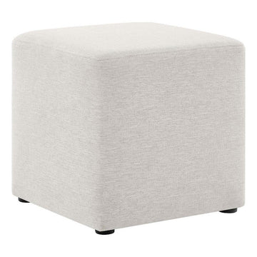 17" Square Woven Heathered Fabric Upholstered Upholstered Ottoman