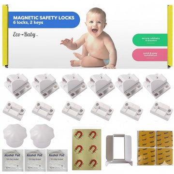 Magnetic Cabinet Locks for Babies, Child Safety Locks, 6 Pack