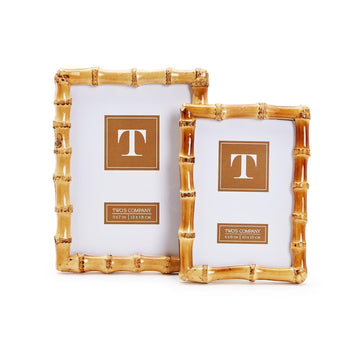 Set of 2 Blonde Natural Bamboo Finish Photo Frame, Includes 2 Sizes, 4x6 and 5x7 Inches, Bamboo, Home Decor