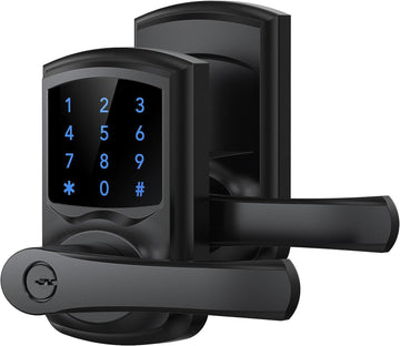 Keyless Entry Door Lock with Handle, Digital Keypad Door Knob, Smart Electronic Lock with Code, Touchscreen