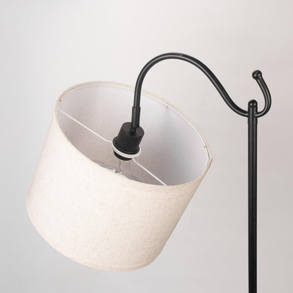 Floor Lamp with Table Industrial Rustic End Table, Industrial Floor Lamp with USB Wireless Charging Port&Charging