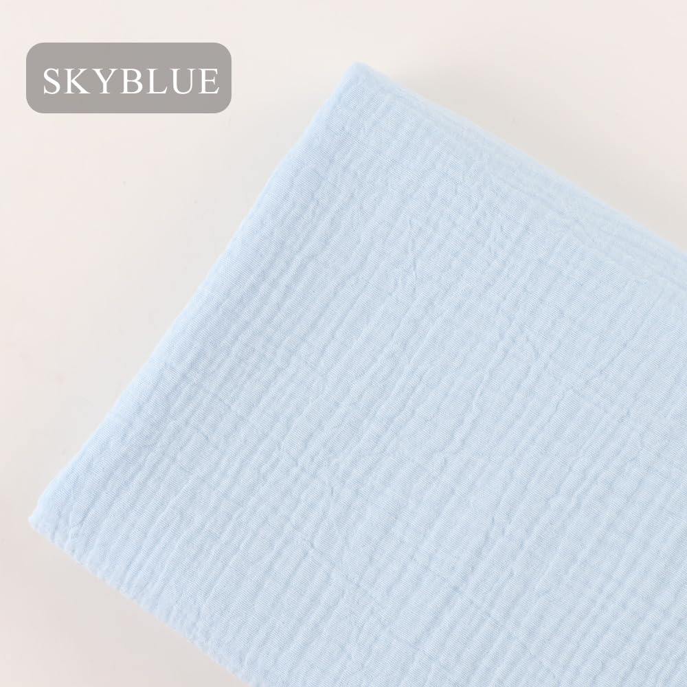 Wrinkle Gauze Cotton Material Quilting Sewing Craft Fabric Table Runners Decor Cloth for Party, Wedding Cheesecloth