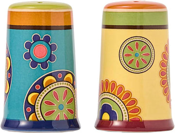 Tunisian Ceramic Salt & Pepper Shaker Set or Decor, Dishwasher Safe - Set of 2