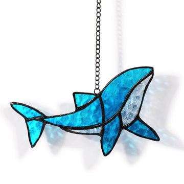 Stained Glass Window Hanging Whale Sun Catcher Indoor Window Stain Glass Corner Hanging Suncatcher Halloween