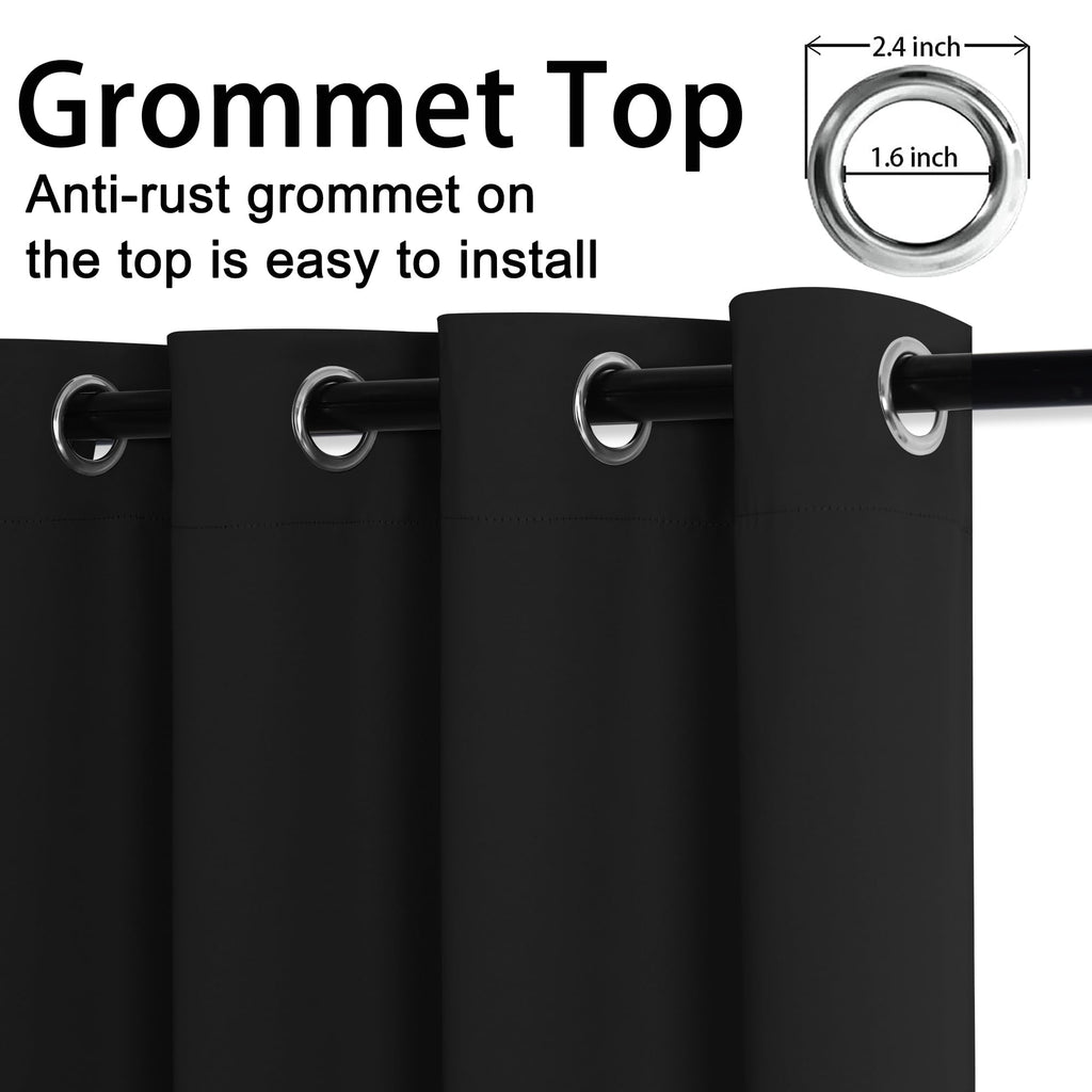 Short Curtains Kitchen Half Window Blackout Curtains with Tiebacks for Baseroom Shadows, Grommet Curtains, Set of 2