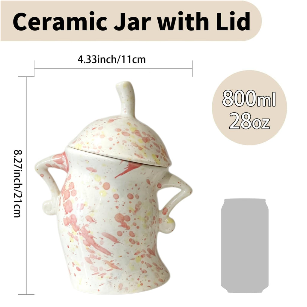 Ceramic Tea Canister with Attitude, Airtight Ceramic Coffee Jar, 800mL