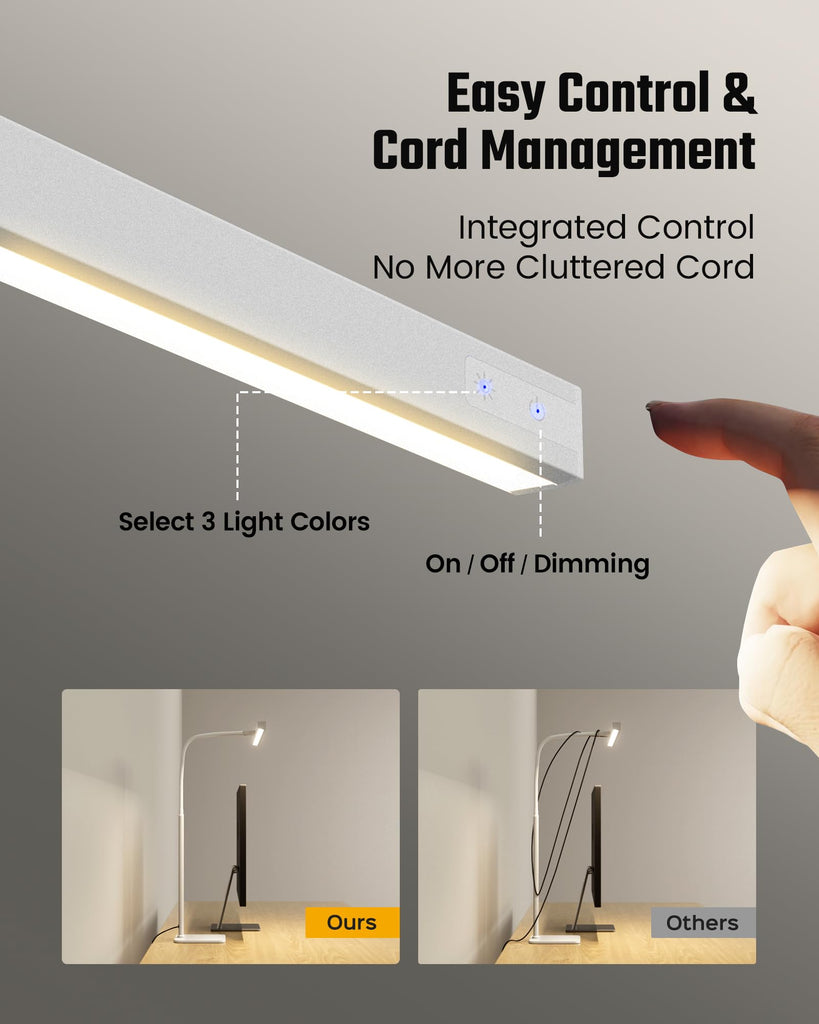 LED Desk Lamp, Eye-Caring Desk Light with Base